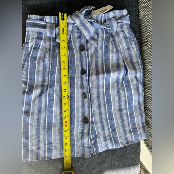 Linen blend blue striped skirt. - Picture 10 of 10